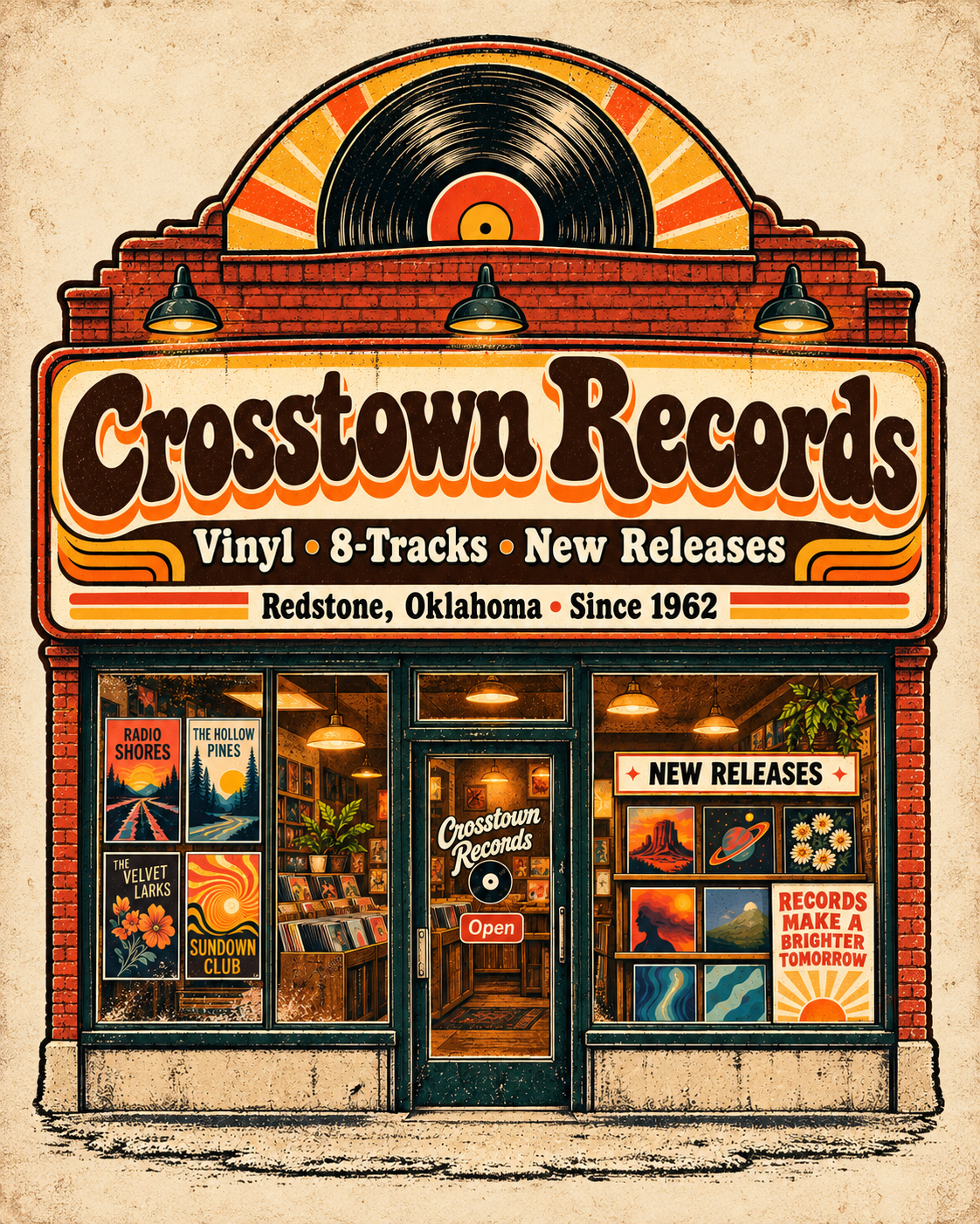 Crosstown Records vintage printable wall art from the Lost Places collection