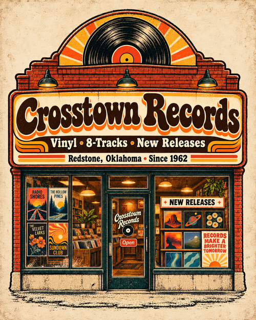 Crosstown Records vintage printable wall art from the Lost Places collection