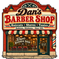 Dan's Barber Shop vintage printable wall art from the Lost Places collection