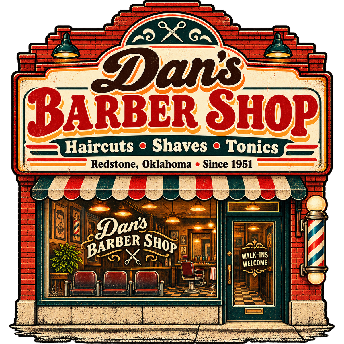Dan's Barber Shop vintage printable wall art from the Lost Places collection