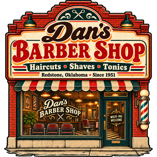 Dan's Barber Shop vintage printable wall art from the Lost Places collection