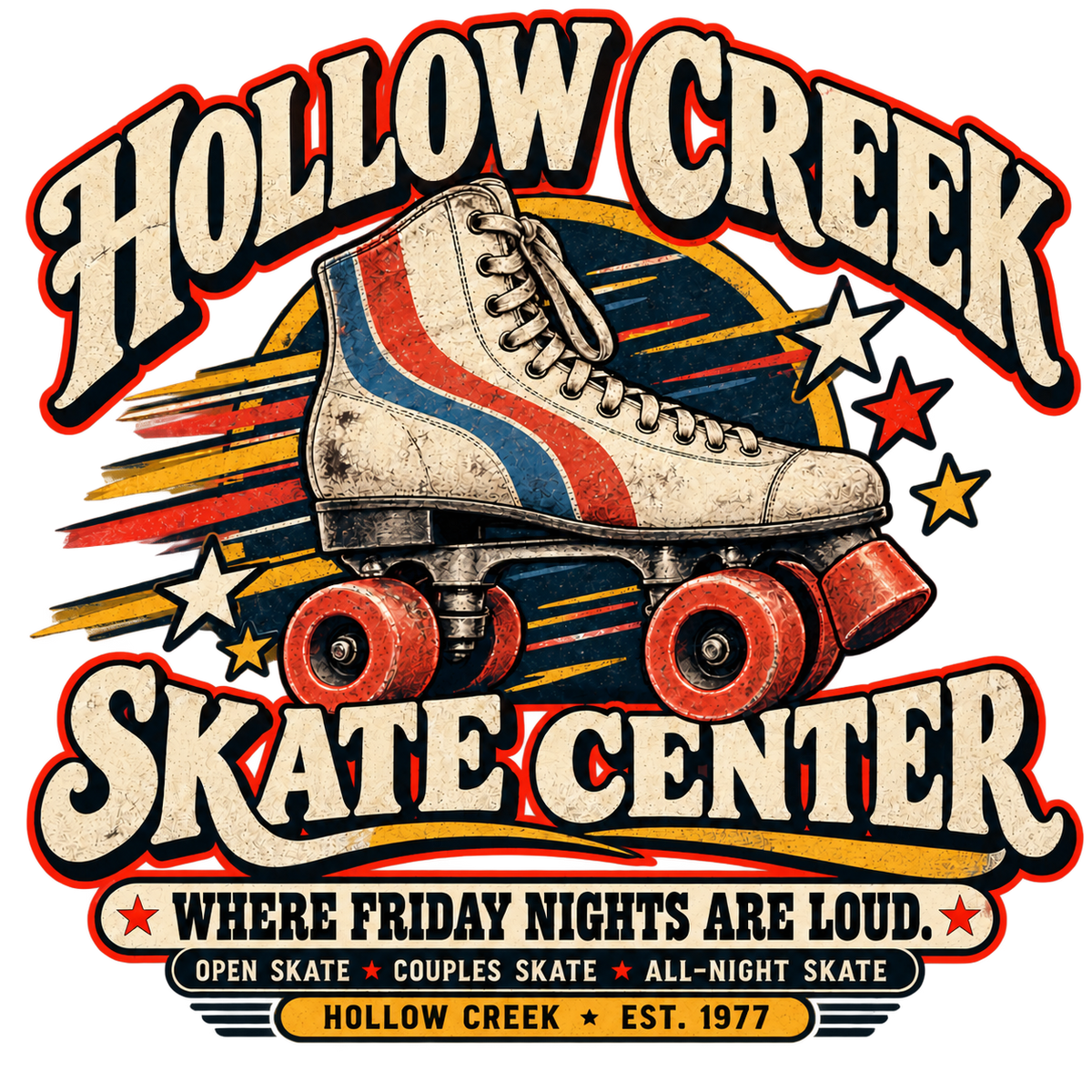 Hollow Creek Skate Center vintage printable wall art from the Lost Places collection